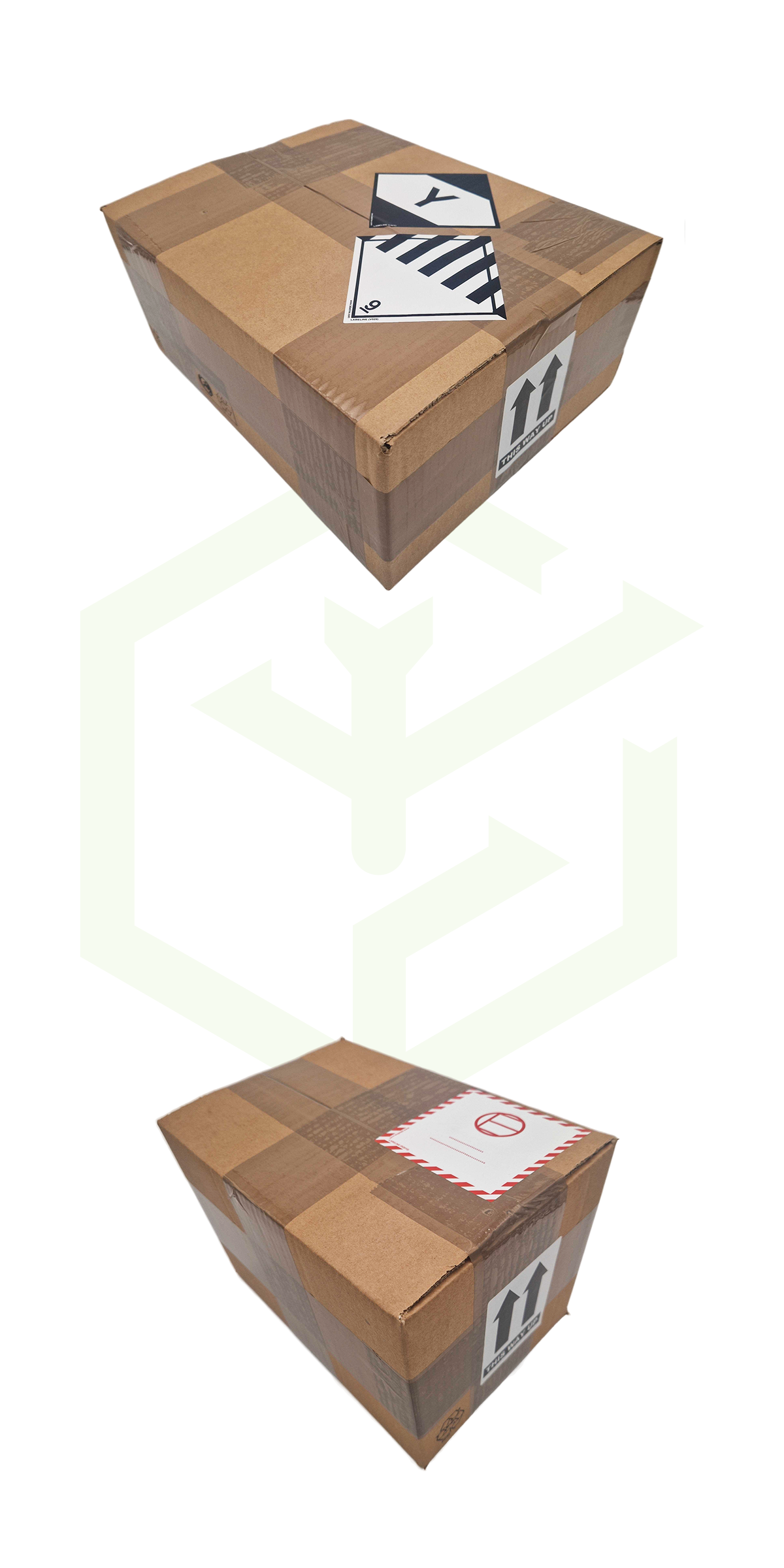 Boxes Containing Aaron Terence Hughes Perfumes Packaged by forward2me with Proper Shipping Labels for International Delivery